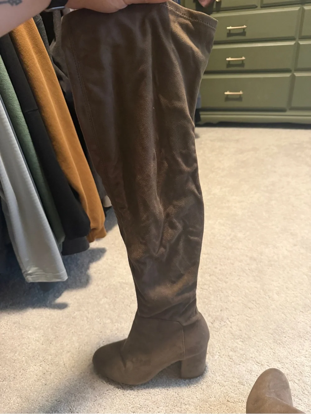 Target Women's Brown Suede Over-the-Knee Block Heel Boots